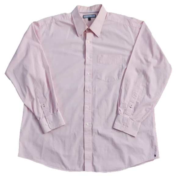 3/$20 Tommy Hilfiger Ithaca Pink Square Print Button-Up Shirt - Picture 1 of 9